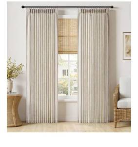 lot 4167 image: MIULEE Pinch Pleated Thick Linen Curtains 90 Inches Long 2 Panels for Living Room Bedroom