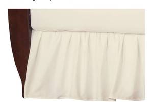 lot 4169 image: American Baby Company 100% Natural Cotton Percale Ruffled Crib Skirt, Cream, 52L x 28W  13.5