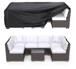 lot 4176 image: Patio Furniture Covers, Heavy Duty Outdoor Furniture Cover Waterproof, Sectional Sofa Set Covers Table and Chair Set Cover 108 L x 82 W x 28 H