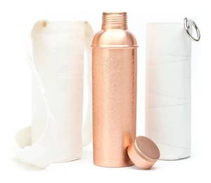 lot 4181 image: Kitchen Science Authentic 34oz1000ml Copper Water Bottle with Carry Bag & Sleeve