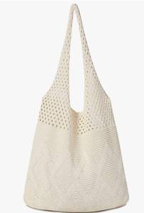 lot 4183 image: Pleneal Crochet Tote Bag, Mesh Beach Bag, Knitted Shoulder Beach Bags for Women Vacation Aesthetic Hobo Tote Bags