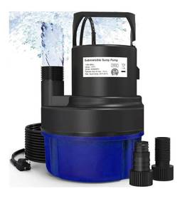 lot 4192 image: AgiiMan Submersible Water Pump - 1HP 3500GPH Pool Cover Pump for Pool Draining, Pool Cover Pump with 25FT Power Cord for Basements, Pool, Fountains, Hot Tub, Garden, Blue