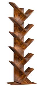 lot 4200 image: 10 Tier Tree Book Shelf, Floor Standing Wood Bookshelf for Narrow Space,
