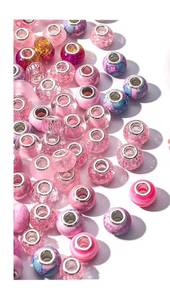 lot 4211 image: Beads for Pens - European Craft Large Hole Beads - Pink Assorted Spacer Bead