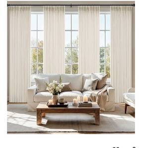 lot 4214 image: MIULEE Pinch Pleated Thick Linen Curtains 90 Inches 4 Panels Set Ivory Cream Back Tab Memory Trained Pinch Pleat Semi Sheer Light Filtering Privacy Curtains Window Drapes for Living Room Bedroom Birch