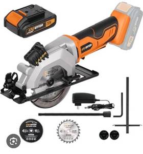 lot 4216 image: 20V Cordless Circular Saw with Battery and Accessories