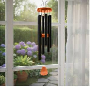 lot 4220 image: Wind Chimes Deep Tone Soothing Melodic Tones Windchimes for Outdoor, Garden,Patio Decoration(Black)Color Black