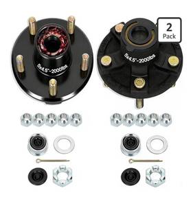 lot 4221 image: Redants 2 Sets 2000lbs Trailer Hub Kit 5 Lug 4.5, Pre-Installed and Lubricated 5x4.5 Trailer Axle Kit for 2000lbs 1-116 Trailer Axles, Boat Trailer Hubs 5 Lug(only for Straight Spindle)