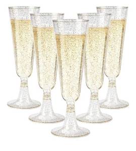 lot 4223 image: GuanQiao 40 Pack Plastic Champagne Flutes, 5.5 OZ Disposable Plastic Champagne Glasses