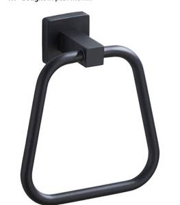 lot 4233 image: Matte Black Towel Ring for Bathroom