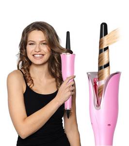 lot 4240 image: Automatic Curling Iron, Curling Wand Self Rotating for Medium and Long Hair, with Guider Rod - Easy to Use, No Burns, No Tangle, Fast Curl, 1 Inch, Dual Voltage, Automatic Hair Curler for Teen Girls