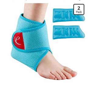 lot 4247 image: Comfytemp Ankle Ice Pack Wrap Brace for Swelling, Foot Pain Relief, 2 Gel Packs for Injuries Reusable,