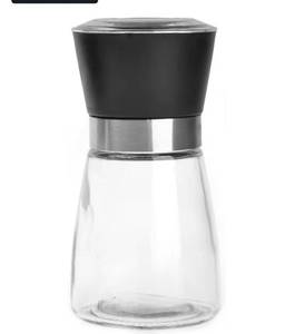 lot 4251 image: Manual Grips Glass Salt Pepper Grinder Seasoning Bottle (5.1, Black)