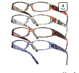 lot 4261 image: Gaoye 4-Pack Readers for Women, Blue Light Blocking Reading Glasses, Stylish Reading Glasses for Women in 4 Patterns 2.0