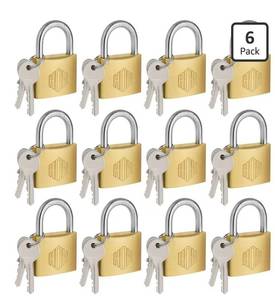 lot 4268 image: HOX 12-Pack Keyed Padlock, Waterproof and Rustproof, Solid Brass Lock with 1-14 Wide Body