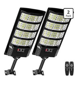 lot 4277 image: Solar Lights Outdoor, 2 Pack Motion Sensor Outdoor Lights Waterproof, Solar Flood Lights Outdoor