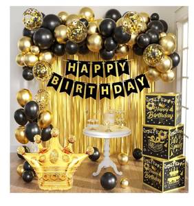 lot 4295 image: Gold Birthday Party Decorations Kit for Men,3pcs birthday Decorations