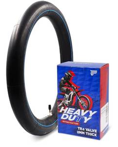 lot 4296 image: 2.502.75-14 (60100-14) Heavy Duty Inner Tube 2mm Reinforced Butyl, TR4 Straight Valve Fits Apollo, SSR, Thumpstar, Yamaha PW80, Honda CRF70, Pit &amp Mini Dirt Bikes