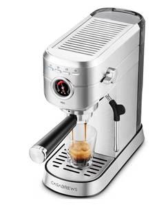 lot 313 image: CASABREWS 5418 PRO Espresso Machine 20 Bar, Upgraded Espresso Maker with Powerful Steam Milk Frother, Stainless Steel Coffee Machine with Fast Heating System for Cappuccino, Latte, Silver - $179