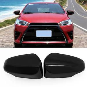 lot 4326 image: Adzfel 2PCS Compatible with Toyota Yaris Side Mirror Cover 2012 2013 2014 2015 2016 2017 2018 2019, Driver and Passenger for Toyota Yaris Mirror Caps WTurn Light Hole Clip-on Replacement-Glossy Black
