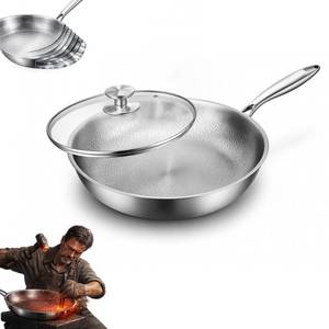 lot 4333 image: LIBSTP Pure Titanium Hammered Frying Pan with Lid, 10 Inch Skillet, No Coating Cookware, Even Heat, Scratch Resistant, Oven Safe, for Steak, Eggs, Salmon, Gas Electric Induction
