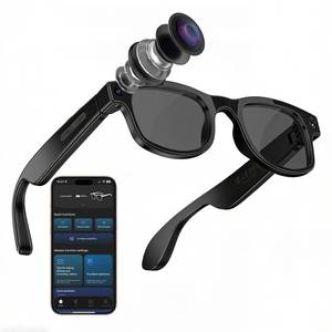 lot 4356 image: CJkao Smart Glasses with Camera, HD Camera Glasses, Video Recording, Voice Assistant Control Bluetooth Music ai Glasses for Teenager Men Women (G2-Black)