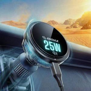 lot 4357 image: Esoulk Qi2 25W Fast Wireless Car Charger with Cooling Fan, MagSafe Compatible Magnetic Air Vent Mount for iPhone 1716 Pro Max & Android