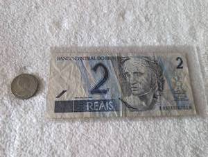 lot 304 image: Brazilian Currency Collection - 2 Reais Banknote and Historical Coin
