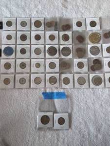 lot 322 image: World Coin Collection in Protective Holders - 2 Sheets