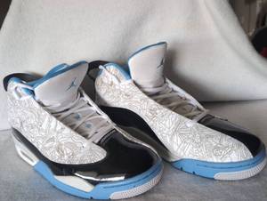 Air Jordan Dub Zero White University Blue Sneakers - Size 13