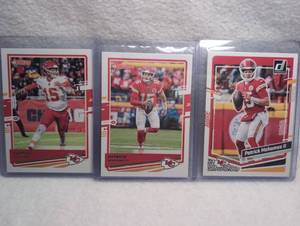 lot 2002 image: Patrick Mahomes II Kansas City Chiefs Football Card Collection - 3 ct