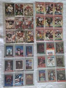 lot 2011 image: 1990s NFL Football Trading Cards Collection Pro Set Score Rookie - 4 Sheets