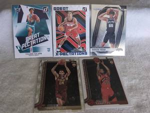 lot 2508 image: Modern NBA Basketball Trading Cards Mixed Lot - Donruss X-pectations, Prizm, Topps - Tidjane Salaun, John Davis, Harrison Ingram, Tyrese Proctor, and Alijah Marti
