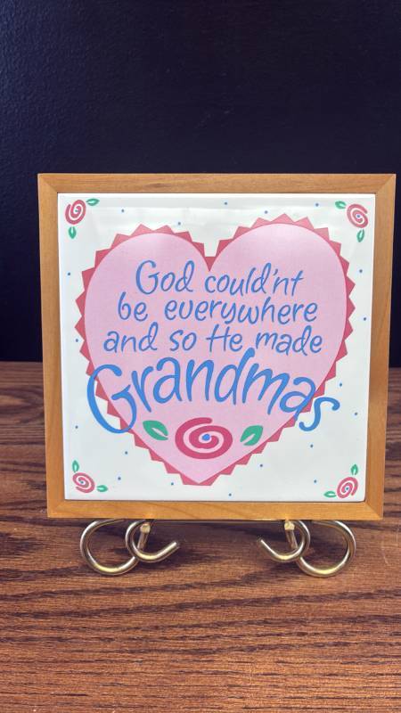 lot 5308 image: Hallmark Grandma Ceramic Plaque with Stand