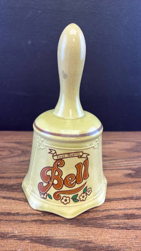 lot 5320 image: First Quality Bell Ceramic Collectible Bell with Handle