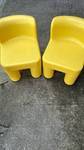 lot 50604 image: Yellow Plastic Childrens Chairs Set of 2