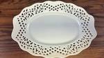 White Pierced Ceramic Serving Plate with Lattice Border