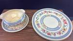 Floral China Gravy Boat and Underplate Set