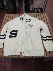 lot 58258 image: vintage 1966 varsity cardigan sweater - 3XL