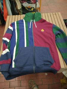 lot 58277 image: Polo Ralph Lauren multicolor striped full-zip cotton fleece hoodie