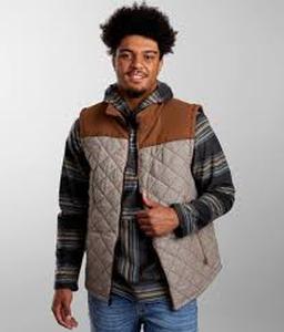 BKE quilted wool blend color block vest