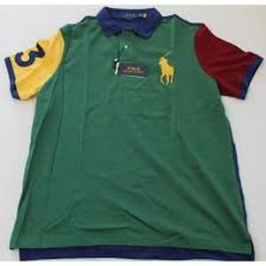 lot 58250 image: Polo Ralph Lauren Big Pony colorblock mesh polo shirt - 2 XLT