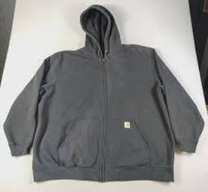 lot 58267 image: dark gray Carhartt full zip hooded sweatshirt - 4XL