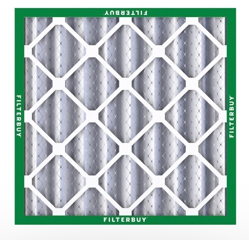 lot 676 image: Filterbuy 20x20x4 Air Filter M11 Essential Dust & Allergy Defense (2-Pack), Electrostatic Pleated HVAC AC Furnace Filters Replacement (Actual Size 19.50 x 19.50 x 3.63) - Sm Crease on edge