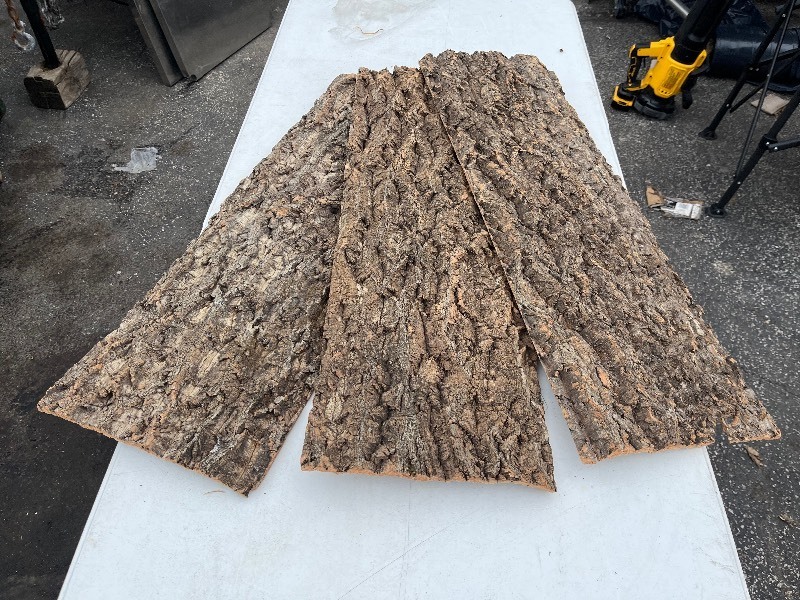 lot 109 image: 3 Pieces of Realistic Cork Bark - Wall Decor See images 12 x 36