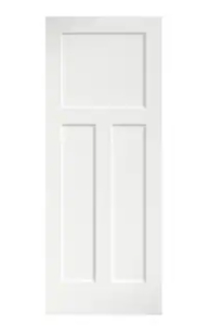 Professional Quality Shaker 28-in x 80-in Primed white 3-panel Smooth Solid core Primed Interior Slab Door *Retails $200*