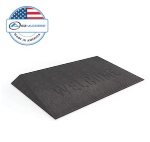 lot 13 image: EZ-ACCESS TRANSITIONS 2-ft x 36-in Rubber Threshold Doorway Wheelchair Ramp 2.5 Rise - 36  x 12 Retails $184 - Doesnt Say Welcome