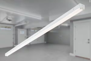 lot 33 image: 1-Pack 8 ft. Residential 2-Light Integrated LED White Strip Light Fixture 4000K Bright White 120V 9000 Lumens