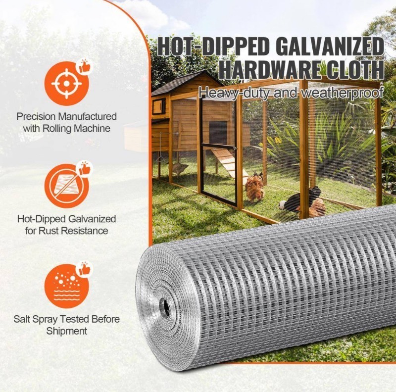 lot 17 image: 12 in. Hardware Cloth, 48 in. x 50 ft. Galvanized Wire Mesh Roll for Chicken Fencing, Garden, Small Rodents
