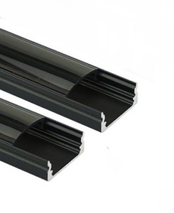 lot 58 image: 5 Muzata 3.3FT1M LED Channel Black Aluminum U Shape LED Strip Channel with Transparent Smoky Black Cover - Lights sold Separately